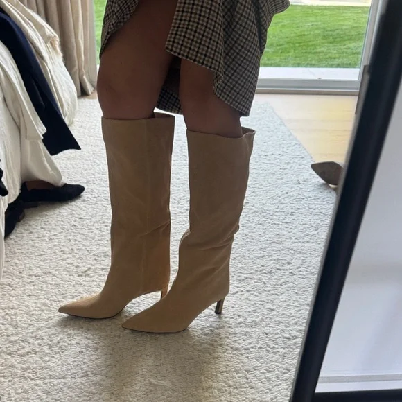 NEW! Zara Beige Heeled Boots - Picture 5 of 5